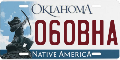 OK license plate 060BHA