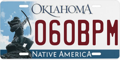 OK license plate 060BPM