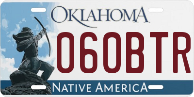 OK license plate 060BTR