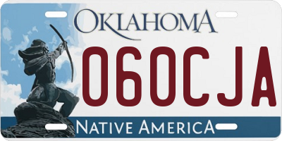 OK license plate 060CJA