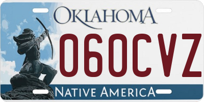 OK license plate 060CVZ