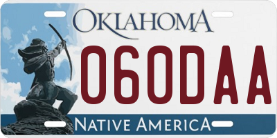 OK license plate 060DAA