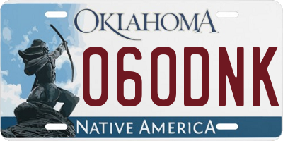 OK license plate 060DNK
