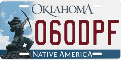 OK license plate 060DPF