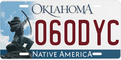 OK license plate 060DYC