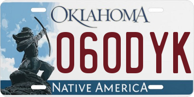 OK license plate 060DYK