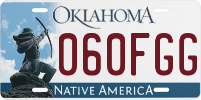 OK license plate 060FGG