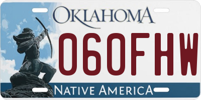 OK license plate 060FHW