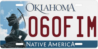OK license plate 060FIM