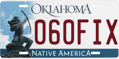 OK license plate 060FIX