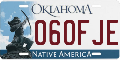 OK license plate 060FJE