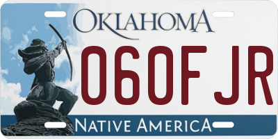 OK license plate 060FJR