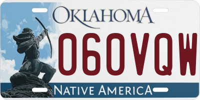 OK license plate 060VQW