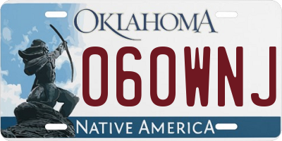 OK license plate 060WNJ
