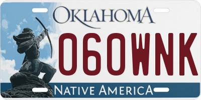 OK license plate 060WNK