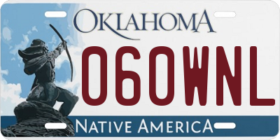 OK license plate 060WNL