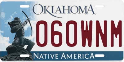 OK license plate 060WNM