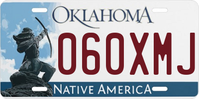 OK license plate 060XMJ