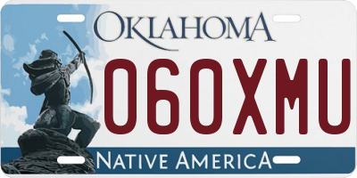 OK license plate 060XMU