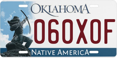 OK license plate 060XOF