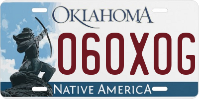 OK license plate 060XOG