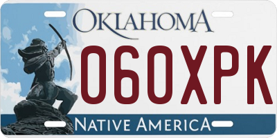 OK license plate 060XPK