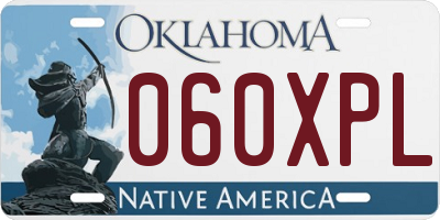 OK license plate 060XPL