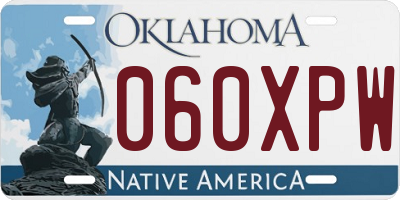 OK license plate 060XPW