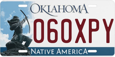 OK license plate 060XPY