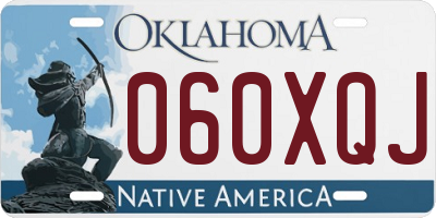 OK license plate 060XQJ