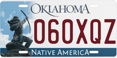 OK license plate 060XQZ
