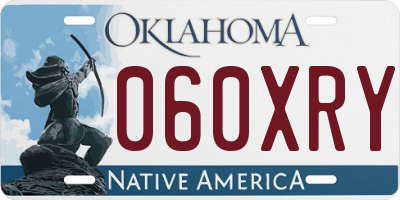 OK license plate 060XRY