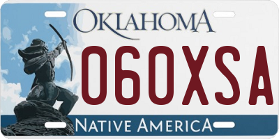 OK license plate 060XSA