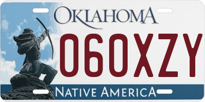 OK license plate 060XZY