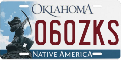 OK license plate 060ZKS