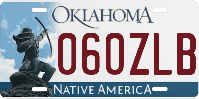 OK license plate 060ZLB