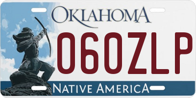 OK license plate 060ZLP