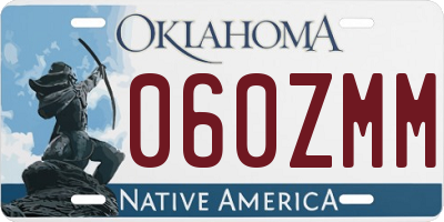 OK license plate 060ZMM