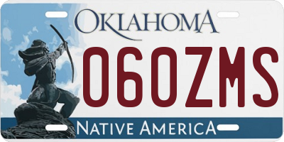 OK license plate 060ZMS