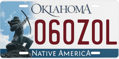 OK license plate 060ZOL