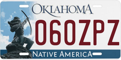 OK license plate 060ZPZ