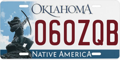 OK license plate 060ZQB