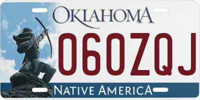OK license plate 060ZQJ