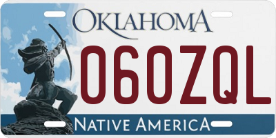 OK license plate 060ZQL