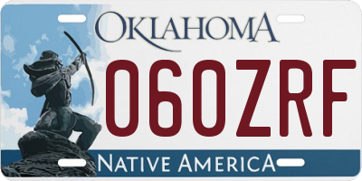 OK license plate 060ZRF