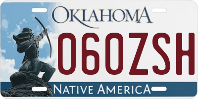 OK license plate 060ZSH