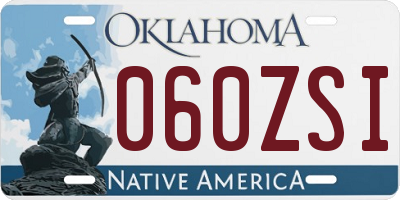 OK license plate 060ZSI