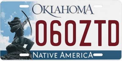 OK license plate 060ZTD
