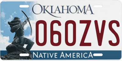 OK license plate 060ZVS