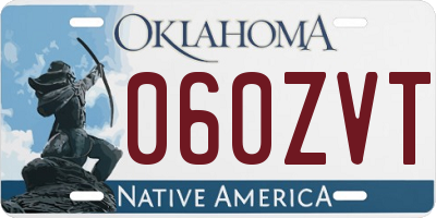 OK license plate 060ZVT